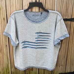 William Rast Absract Flag Design Top - Medium